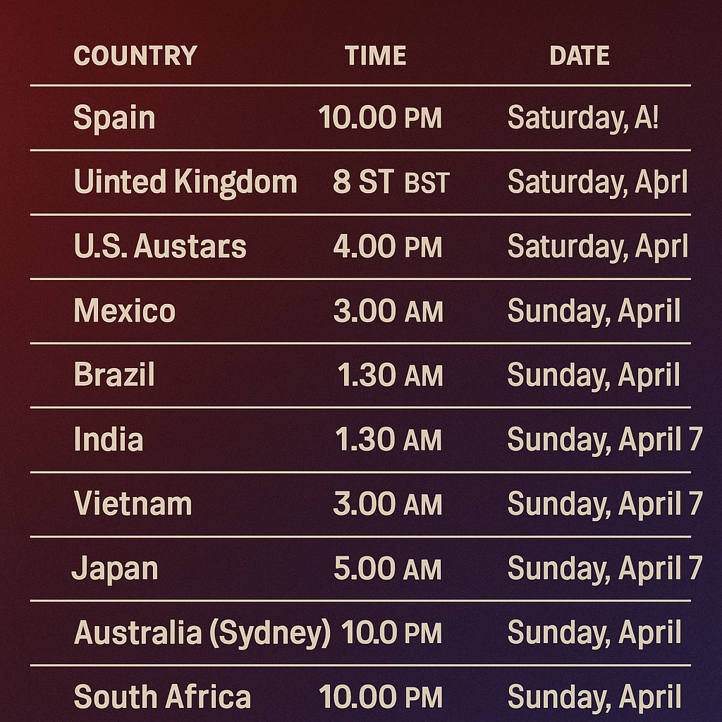 Local time copa final